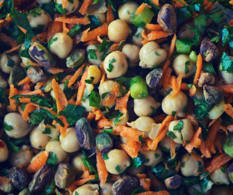 MOROCCAN CHICKPEA CARROT SALAD WITH PISTACHIOS 1