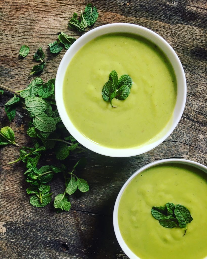 Pea, Mint & Spring Onion Soup Sara Sullivan