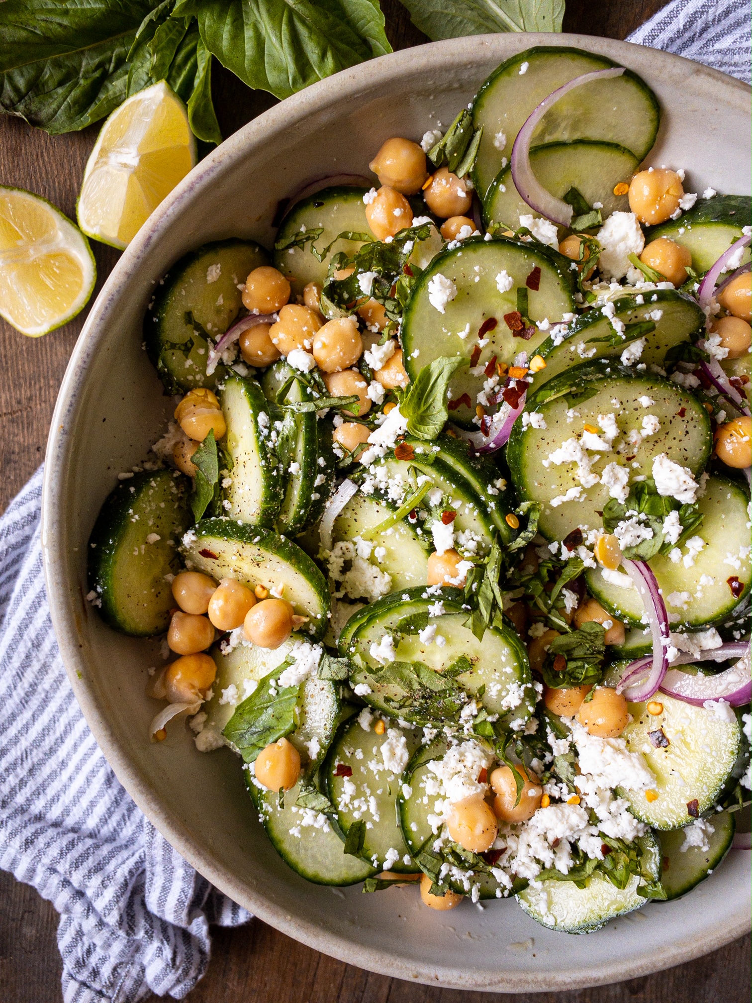 Cucumber Salad with Chickpeas & Lime Vinaigrette - Sara Sullivan