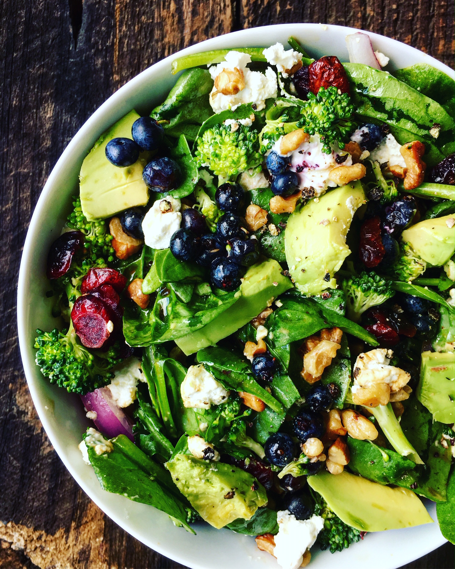 Blueberry Spinach Salad with Honey Balsamic Dressing