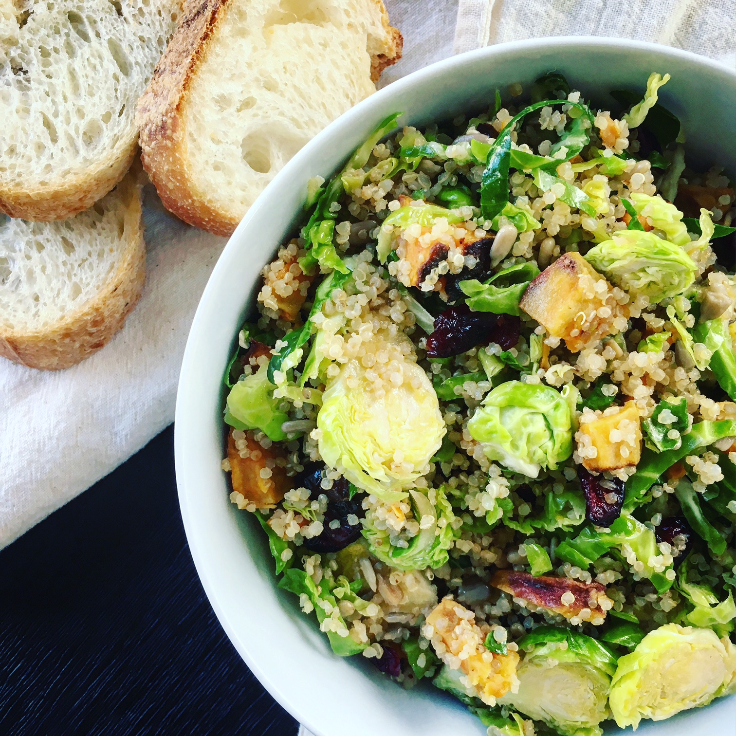 Brussels Sprouts, Sweet Potato & Quinoa Salad