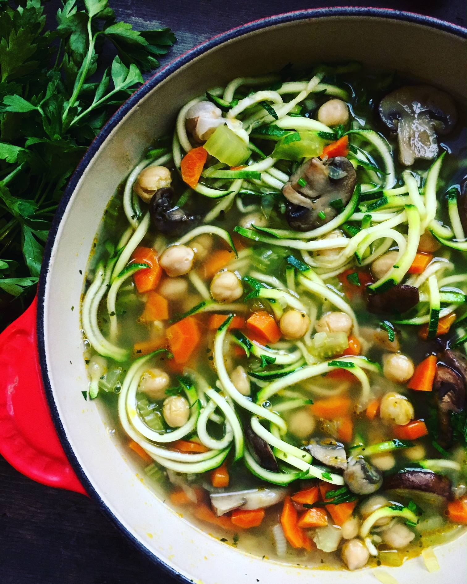 Cozy Chickpea Zoodle Soup