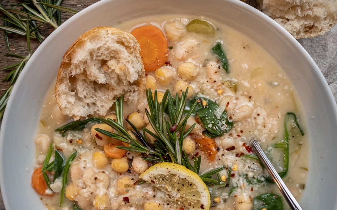 Creamy White Bean Soup with Lemon and Rosemary