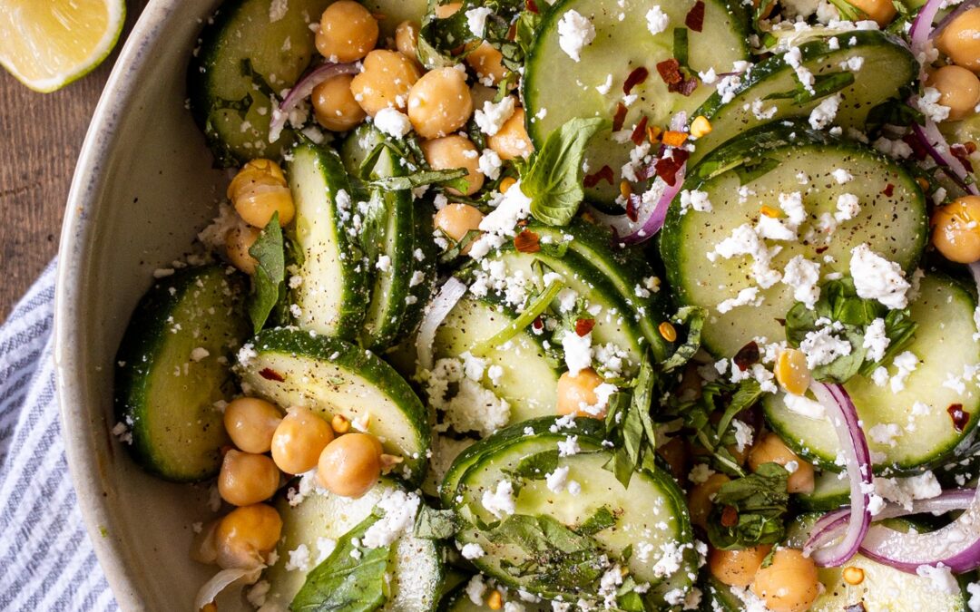 Cucumber Salad with Chickpeas & Lime Vinaigrette