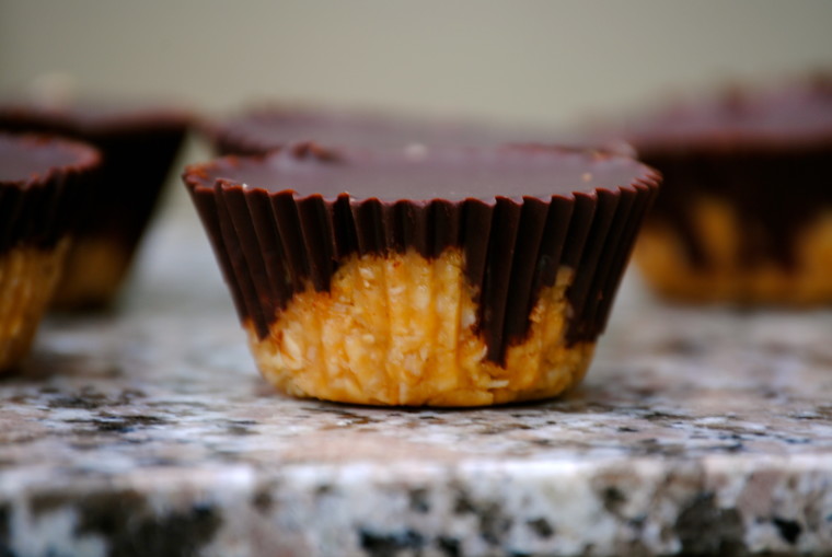 Peanut Butter Coconut Cups with Dark Chocolate