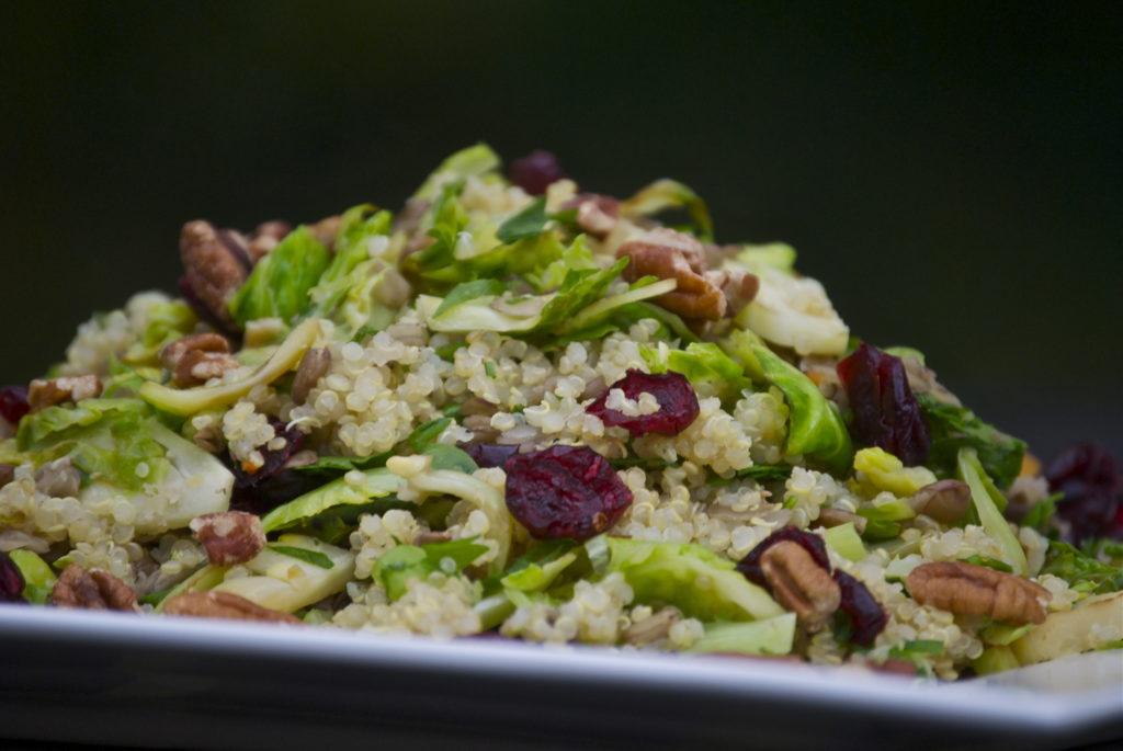 Quinoa Lentil & Crispy Brussels Sprout Salad