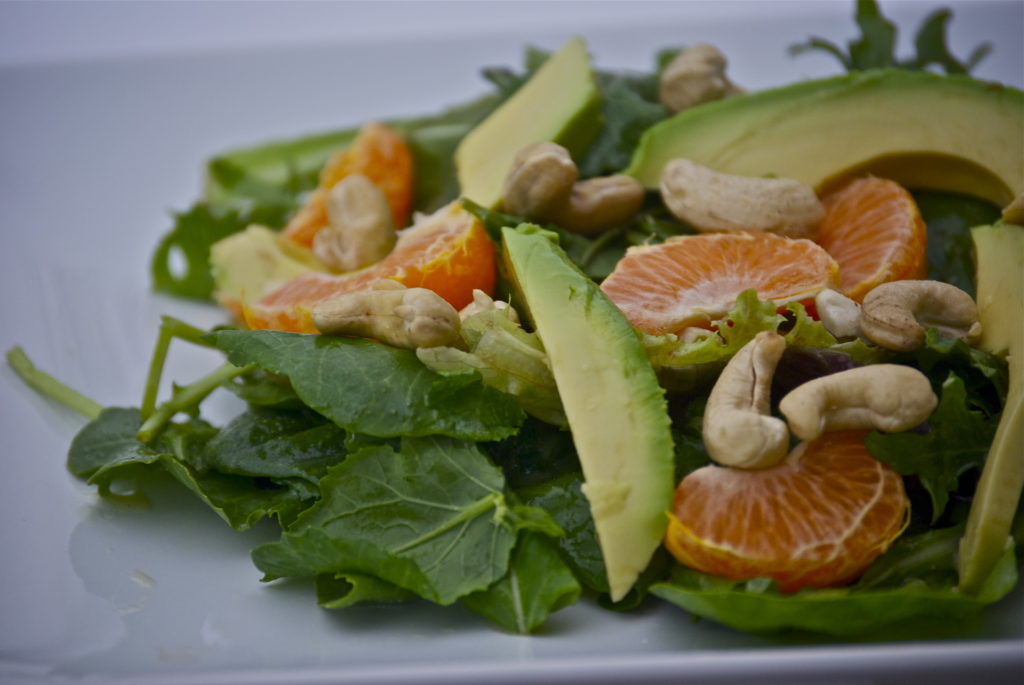 Orange, Avocado & Cashew Salad with Lemon Dijon Vinaigrette