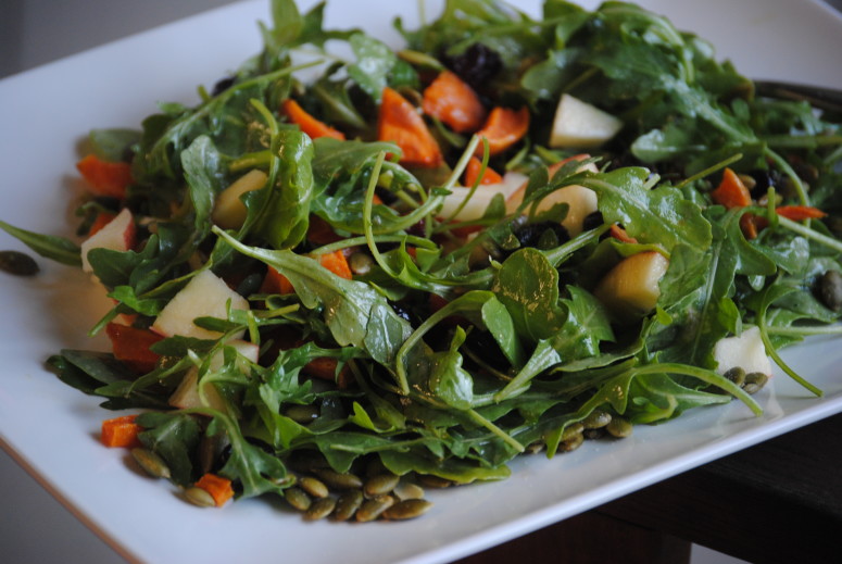 Autumn Chopped Salad with Roasted Sweet Potatoes and Maple-Cider Vinaigrette
