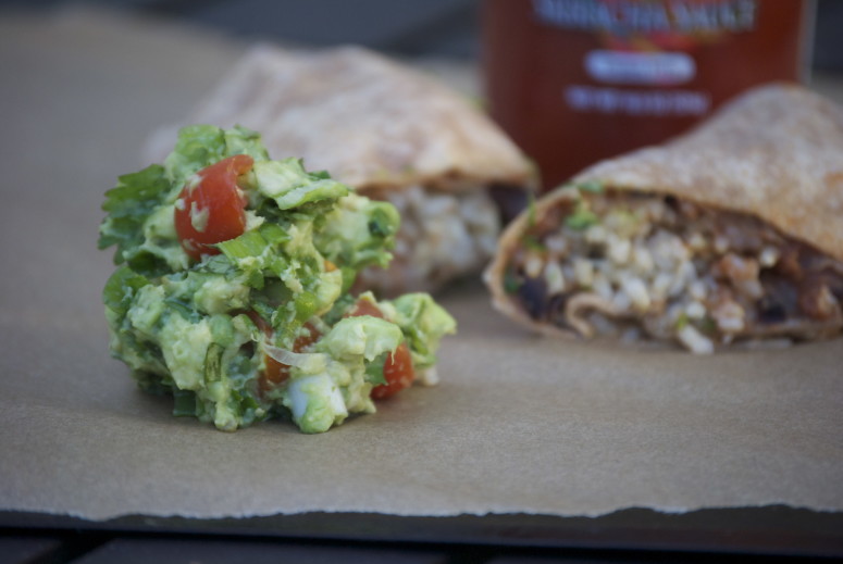 Fire Roasted Black Bean Burritos with Guacamole