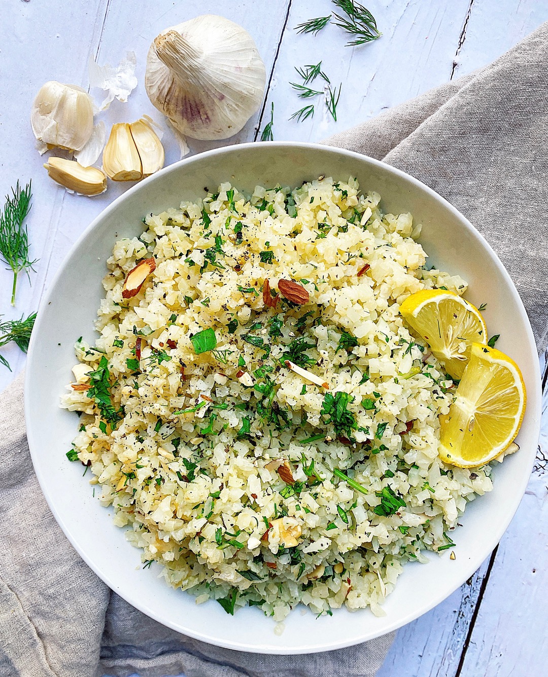 Garlic Herb Cauliflower Rice