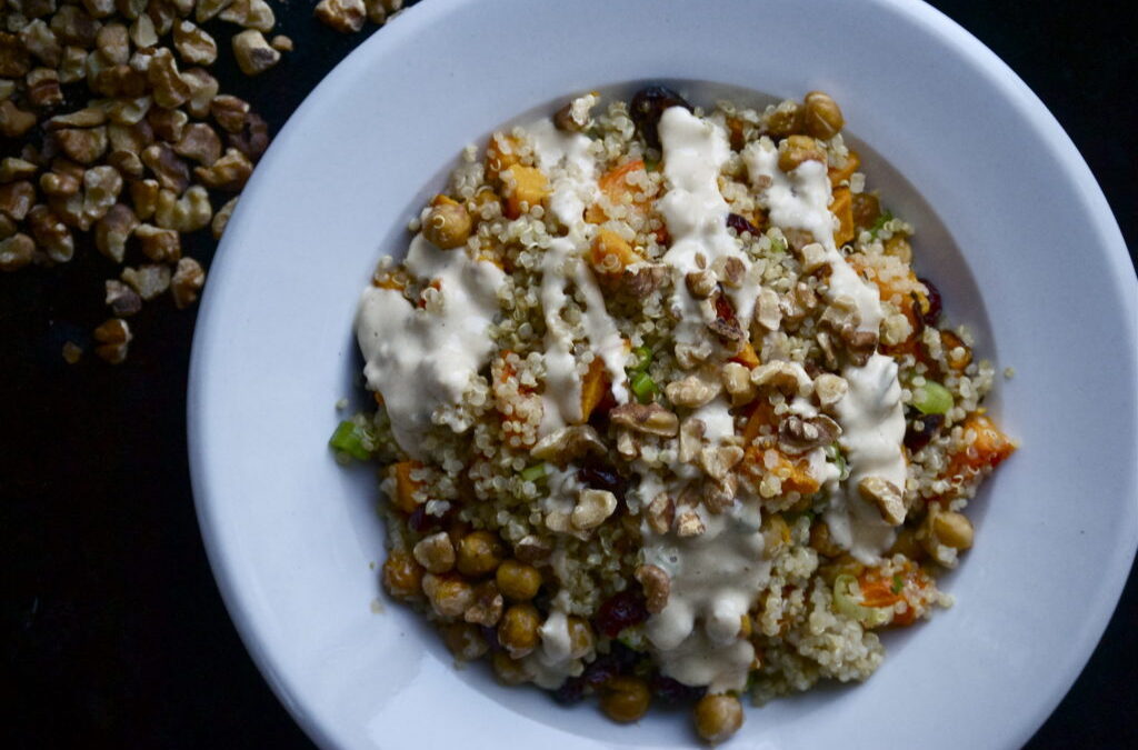 Harvest Bowl with Maple-Tahini Sauce