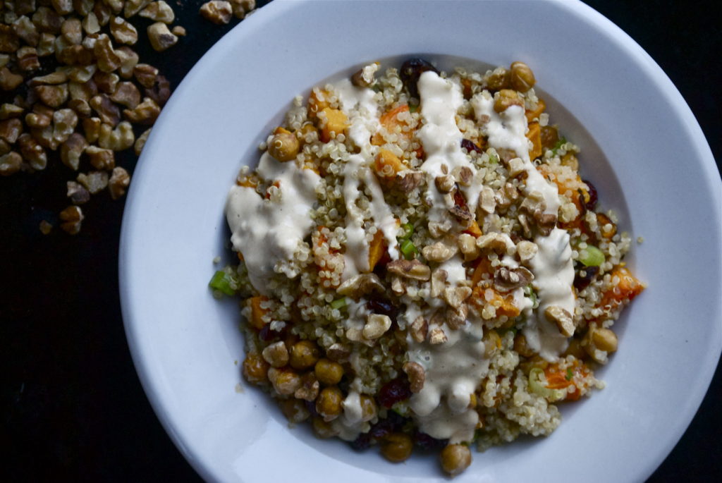 Harvest Bowl with Maple-Tahini Sauce