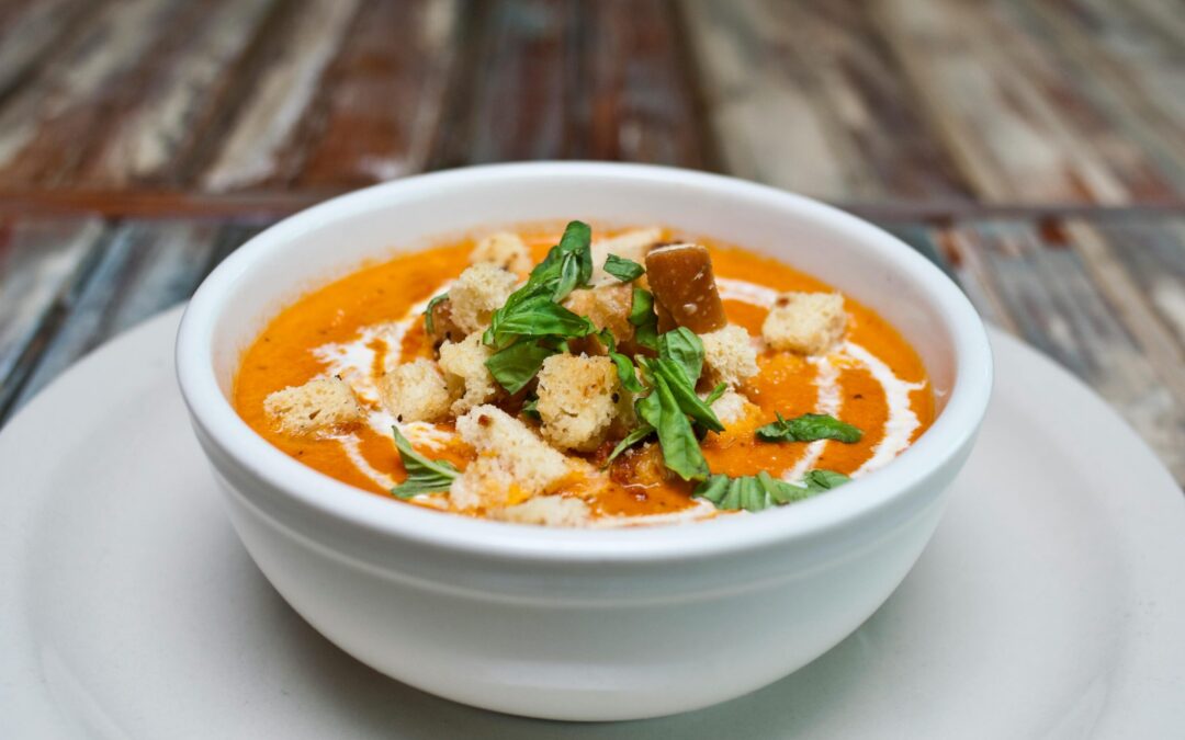 High Protein Creamy Tomato Basil Soup!