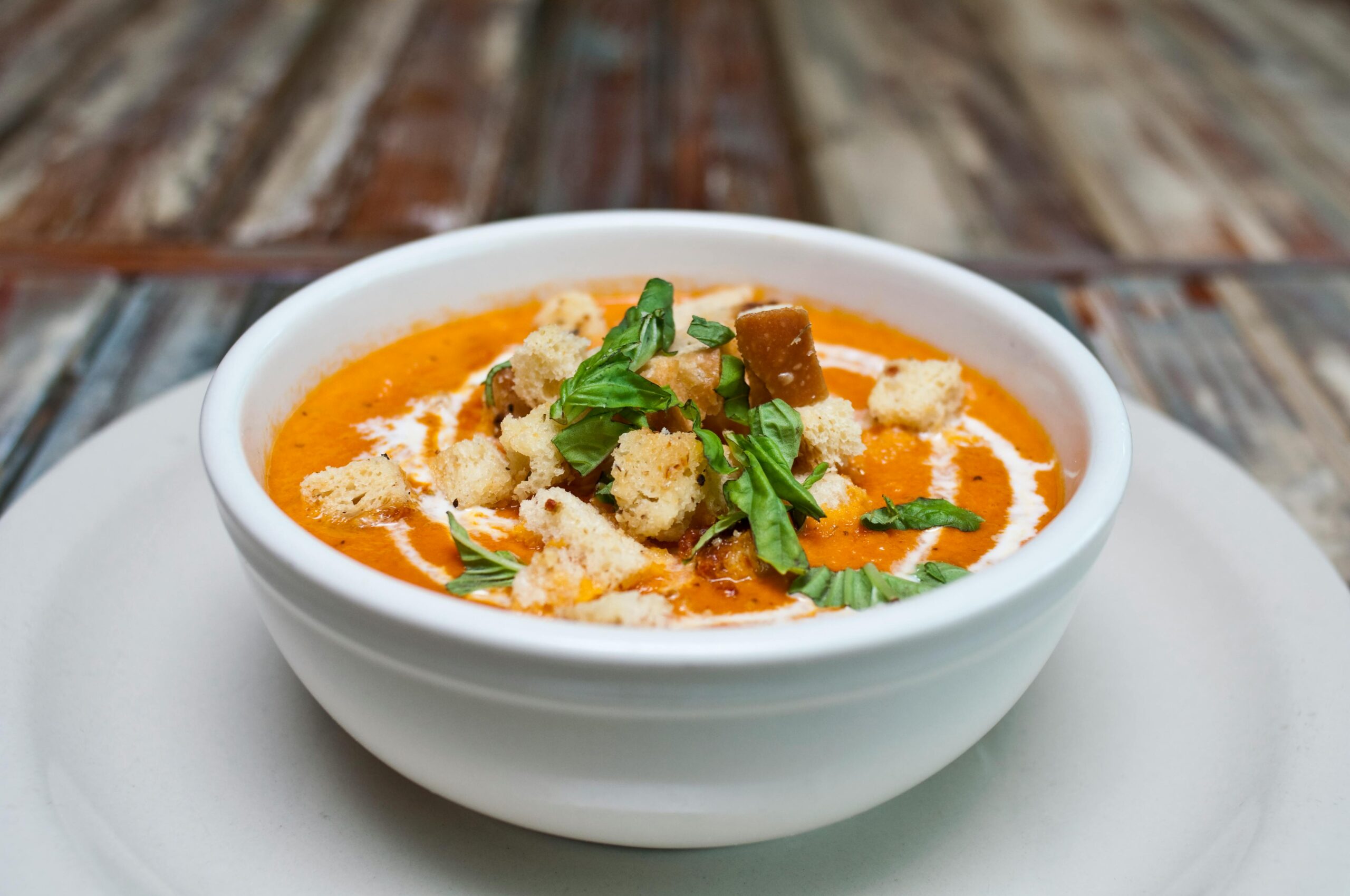 High Protein Creamy Tomato Basil Soup!