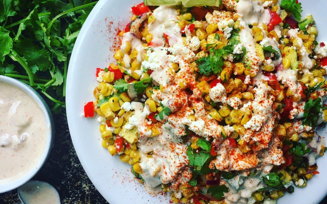 Mexican Street Corn Salad with Smoky Cream Sauce
