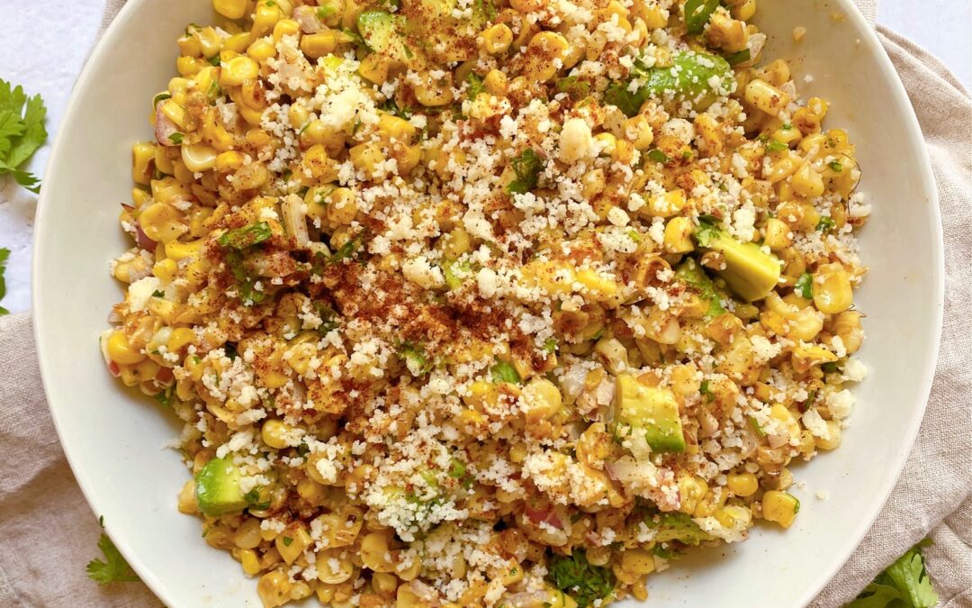 Simple Mexican Street Corn & Avocado Salad