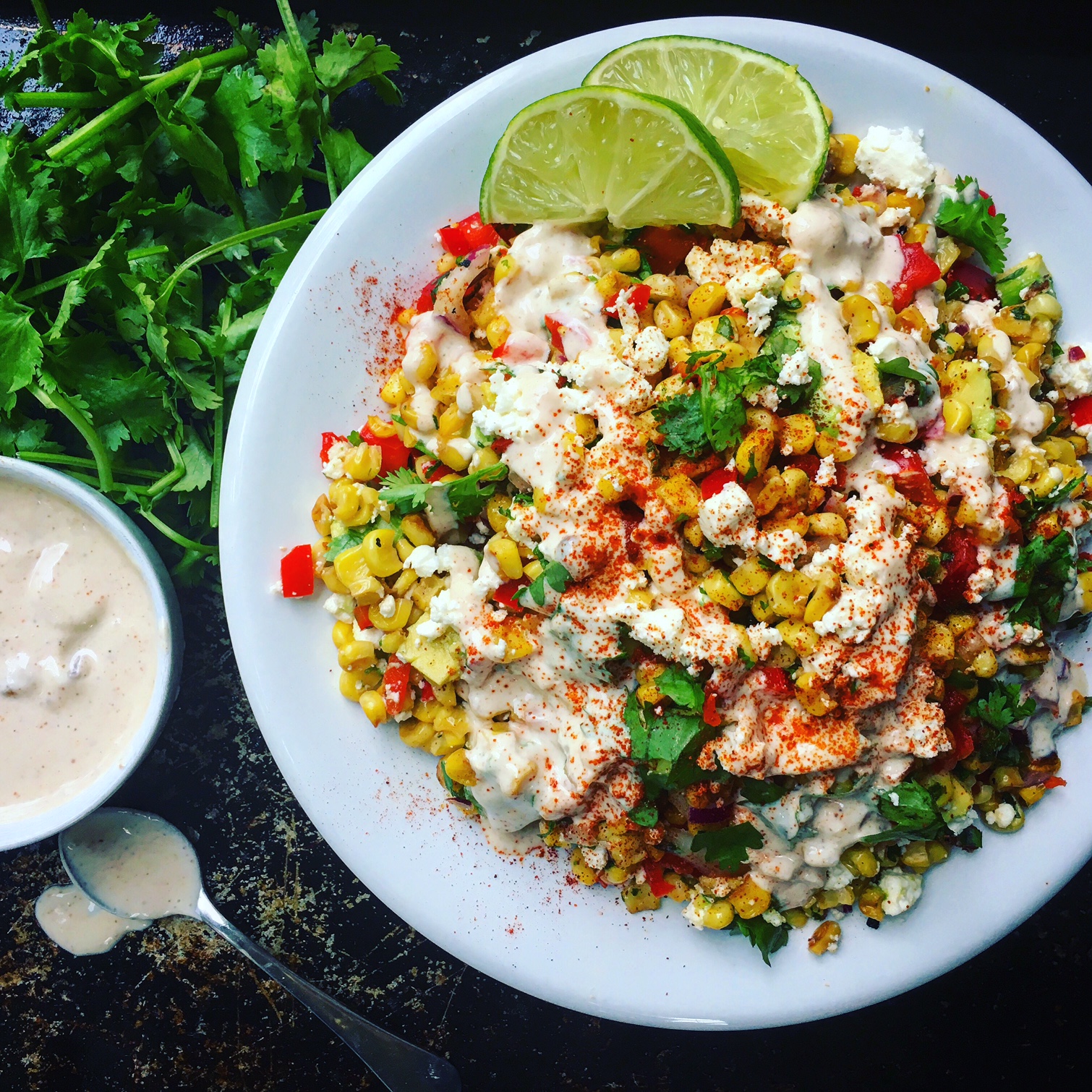 Mexican Street Corn Salad with Smoky Cream Sauce