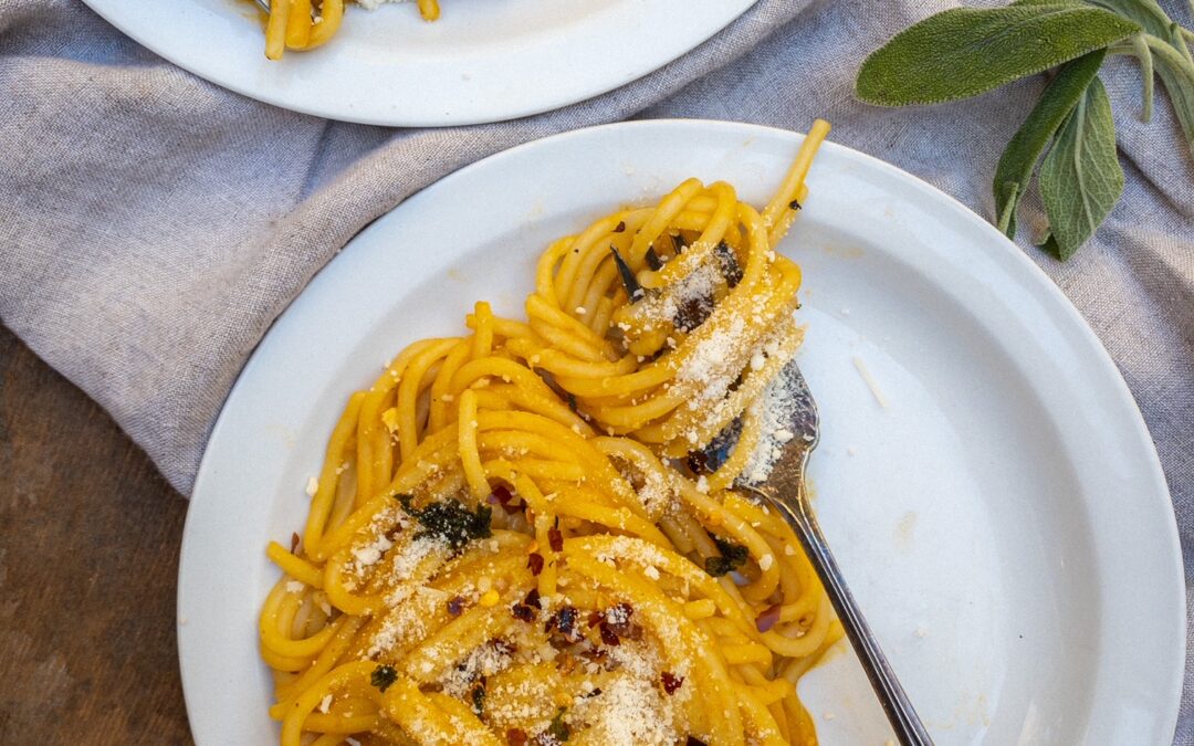 Creamy Pumpkin Pasta with Fried Sage