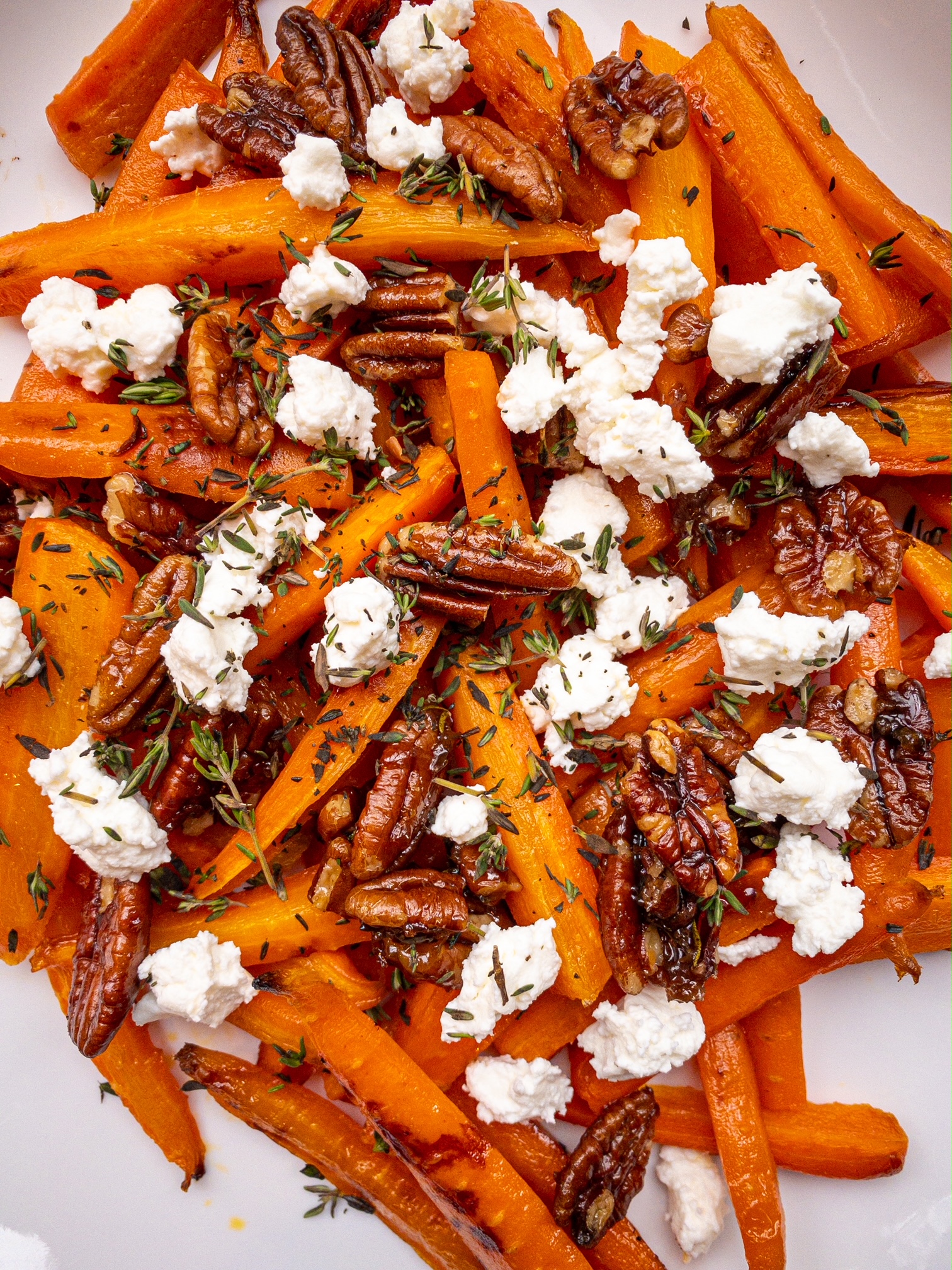 Roasted Carrots with Maple Pecans & Goat Cheese