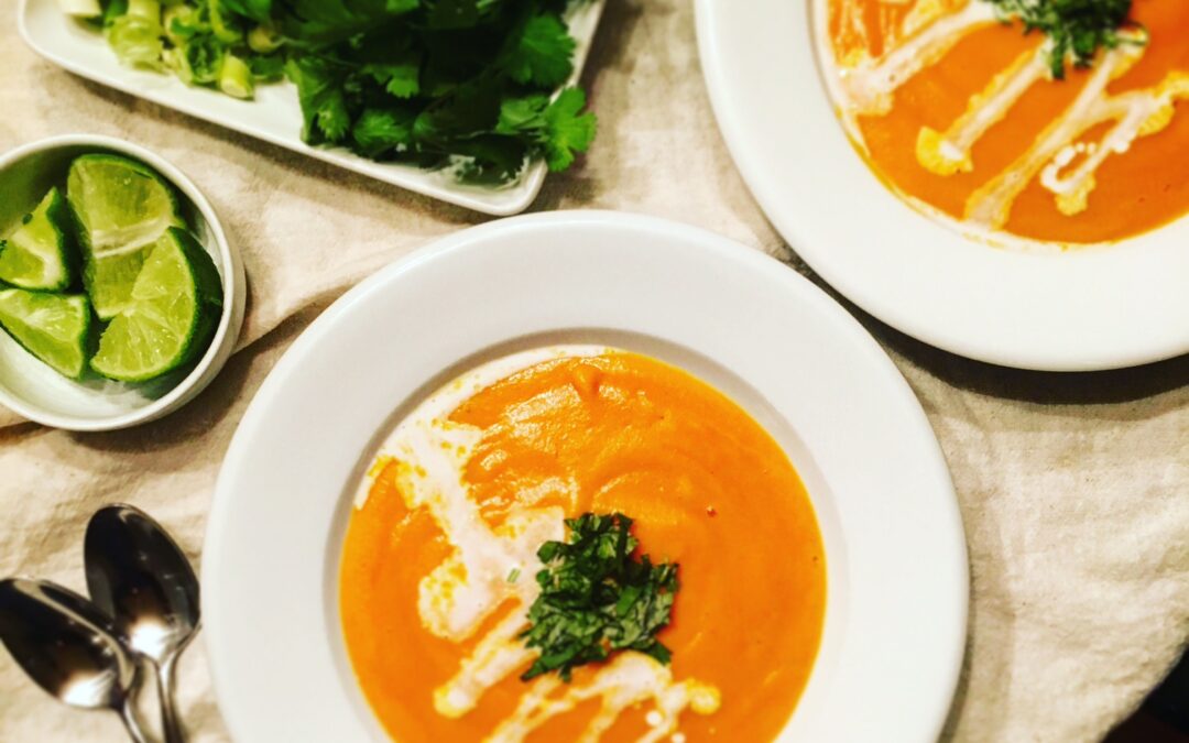 Simple Roasted Carrot Soup with Coconut Milk