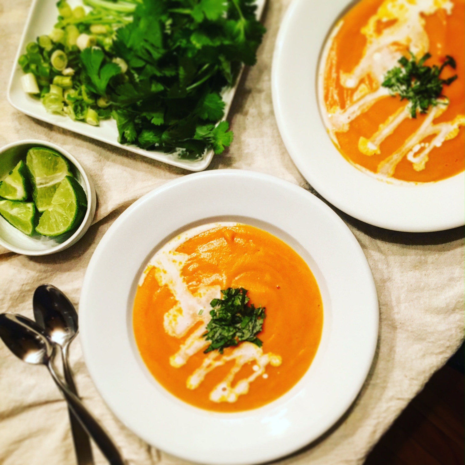 Simple Roasted Carrot Soup with Coconut Milk