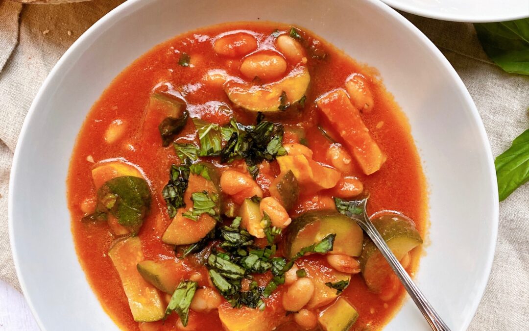 Tomato Stewed Zucchini with White Beans