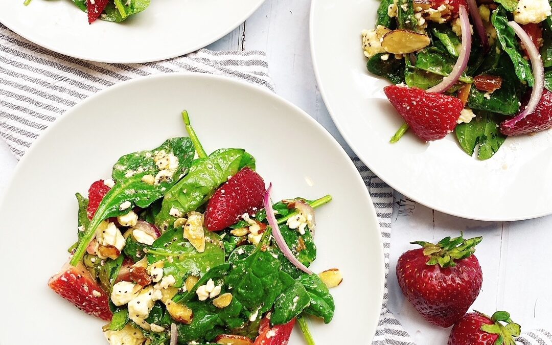 Strawberry Spinach Salad with Lemon Poppy Seed Dressing