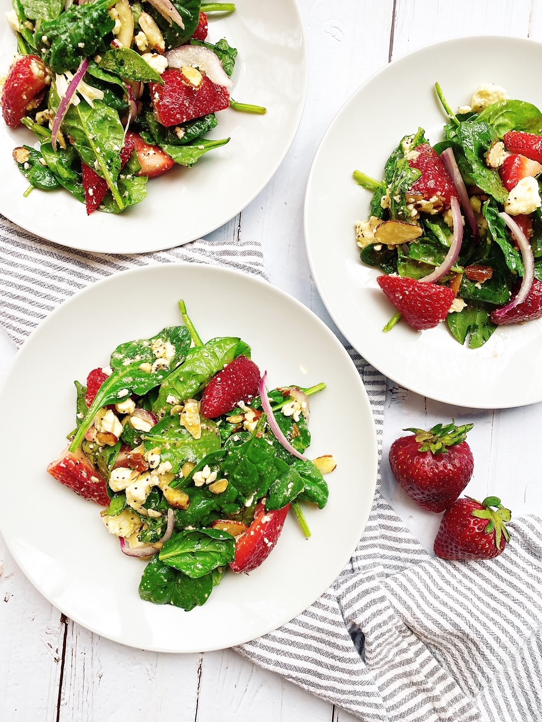 Strawberry Spinach Salad with Lemon Poppy Seed Dressing