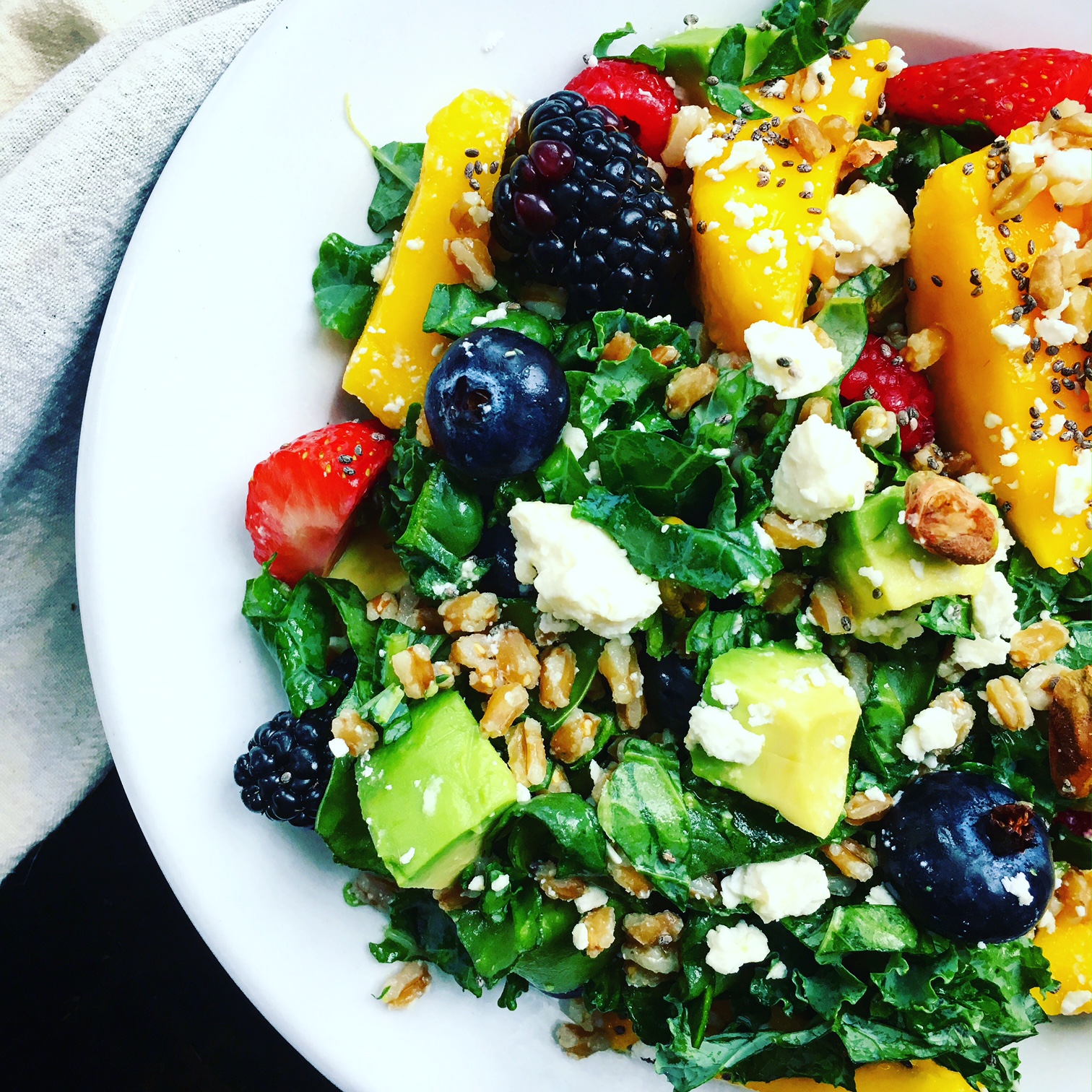 Superfood Salad with Lemon Poppy Seed Dressing