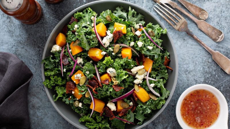 Roasted Butternut Squash Kale Salad!