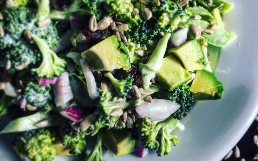 Broccoli Salad with Sunflower Seeds & Avocado
