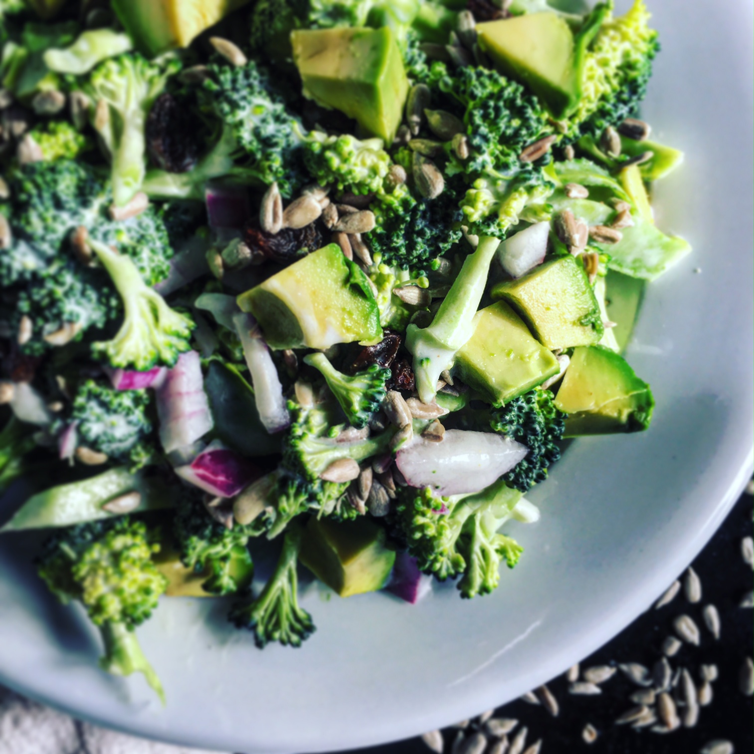 Broccoli Salad with Sunflower Seeds & Avocado