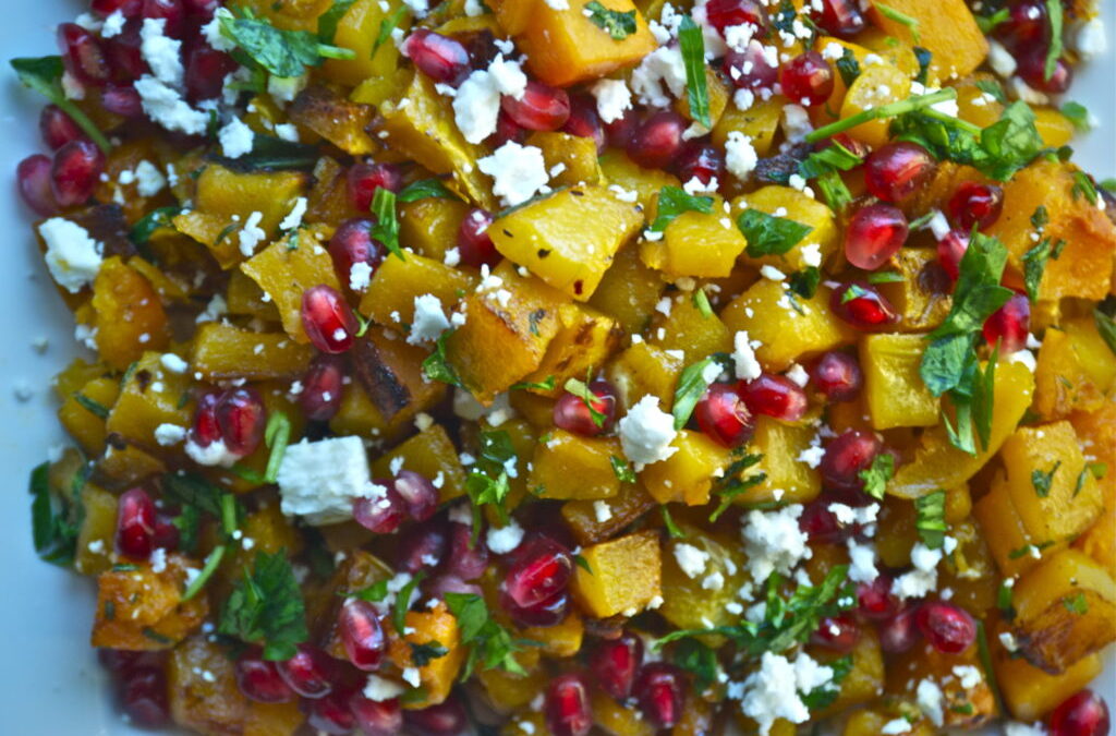 Roasted Butternut Squash Salad with Honey & Feta