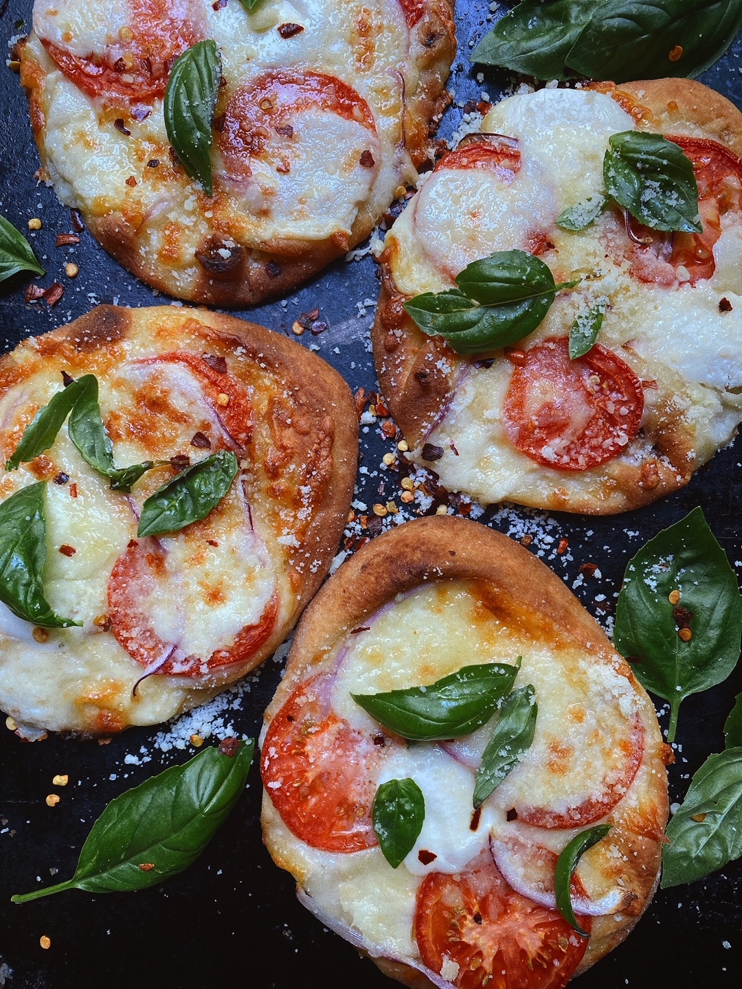15-Minute Caprese Naan Pizza