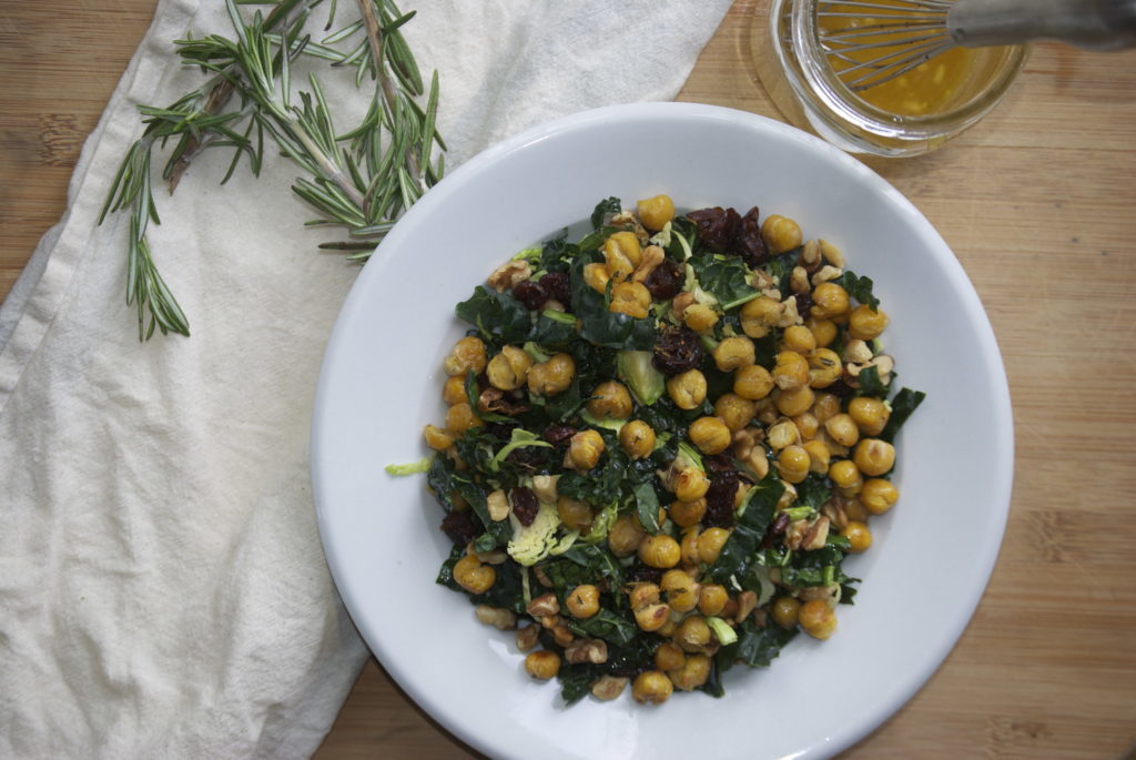 Fall Salad with Rosemary & Sea Salt Roasted Chickpeas and Apple Cider Vinaigrette