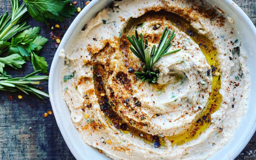 Creamy White Bean Dip with Roasted Garlic