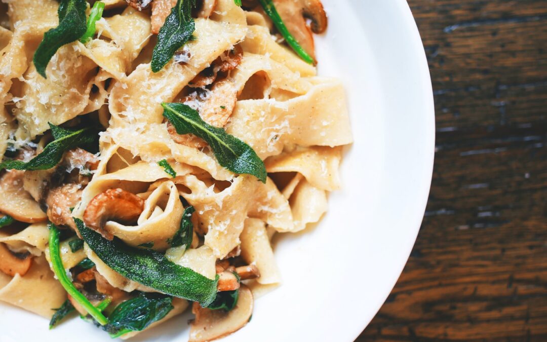 Fall Pasta with Mushrooms & Spinach