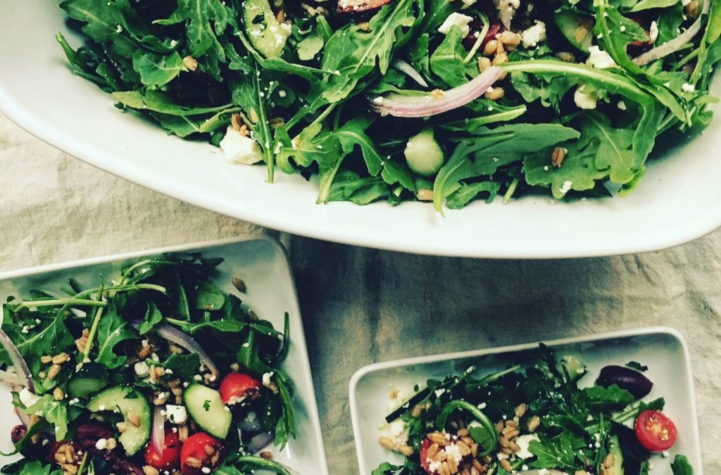 Greek Farro Salad with Arugula