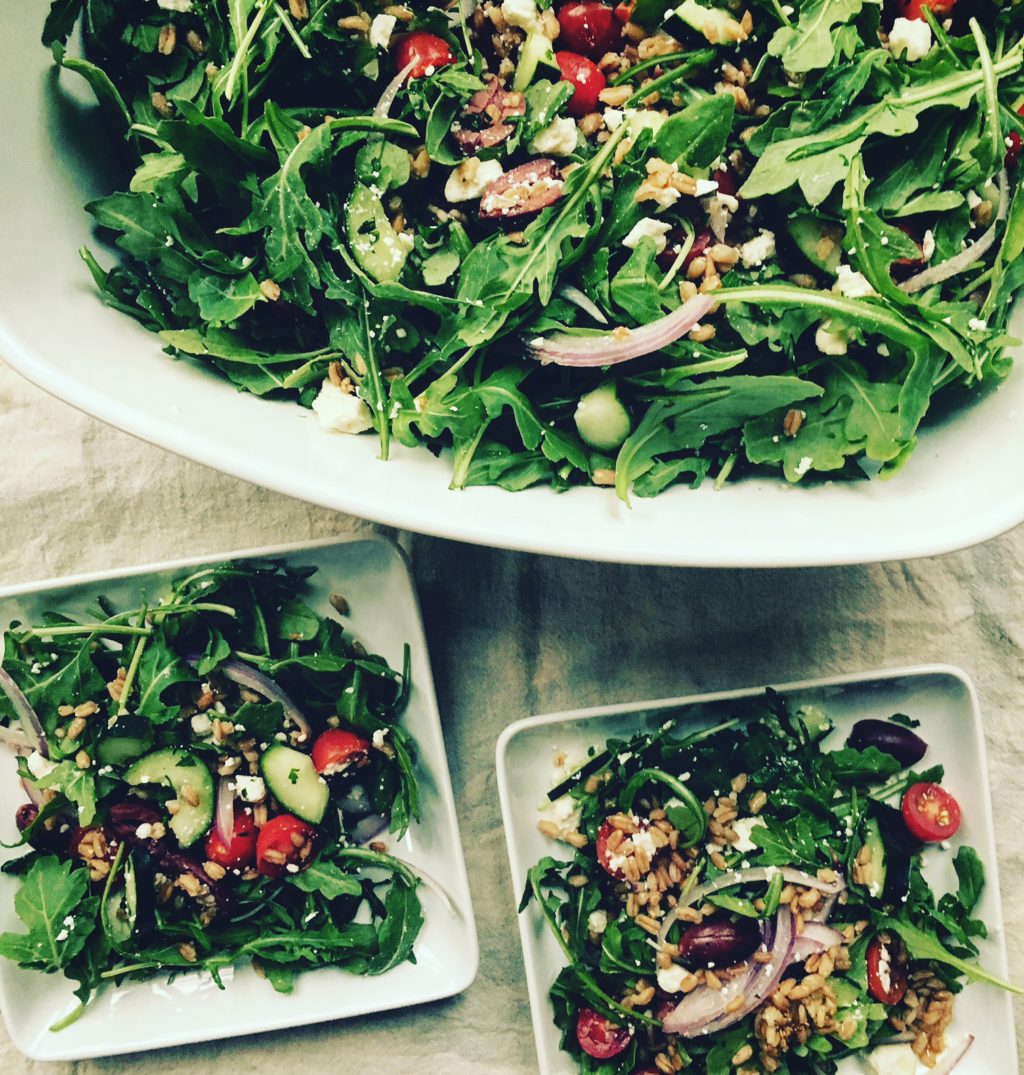 Greek Farro Salad with Arugula