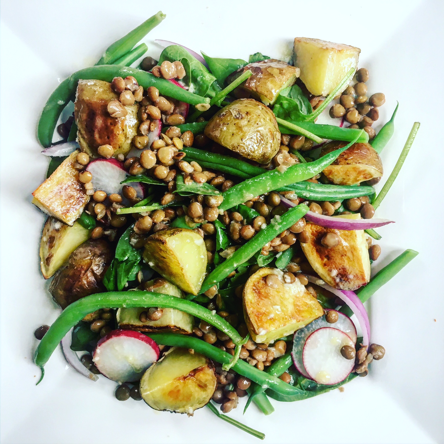 Lentil, Green Bean & Potato Salad with Lemon Vinaigrette