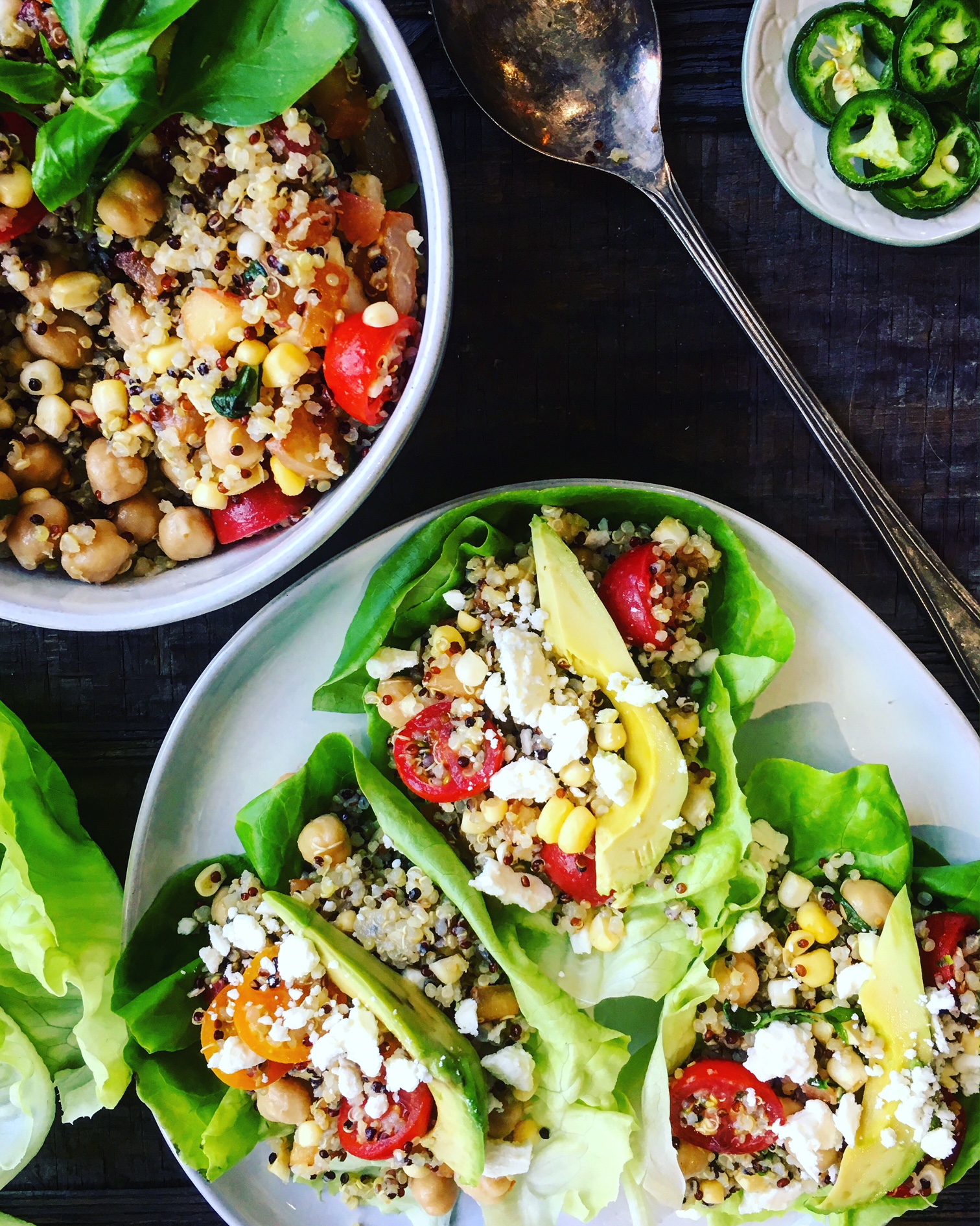Peach & Quinoa Lettuce Wraps