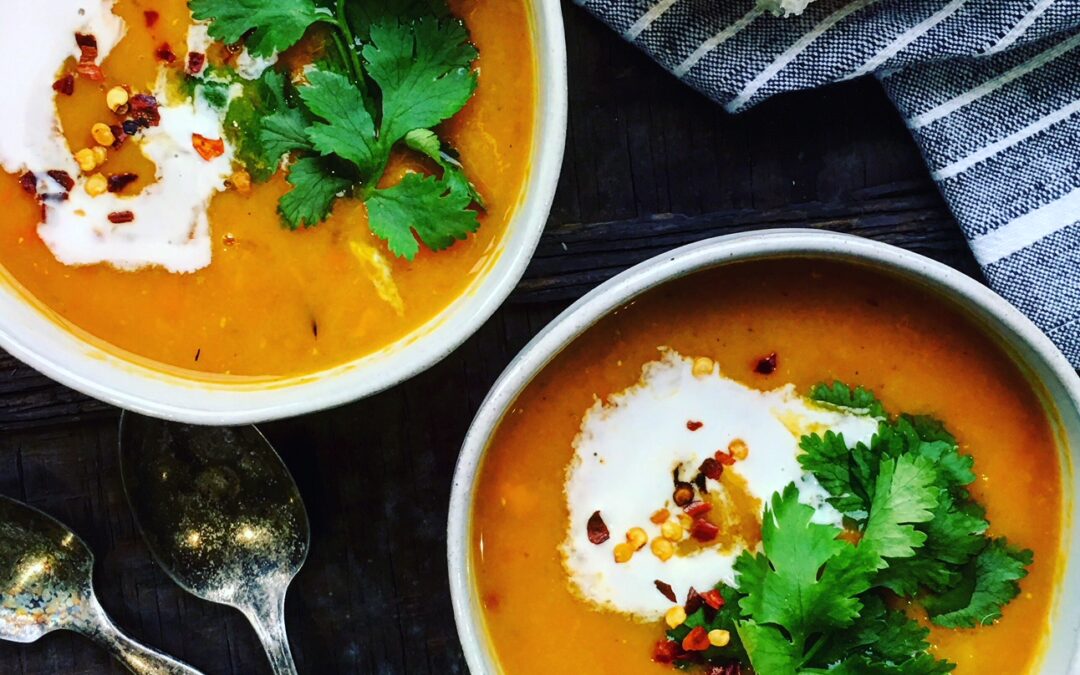 Spiced Red Lentil & Root Vegetable Soup