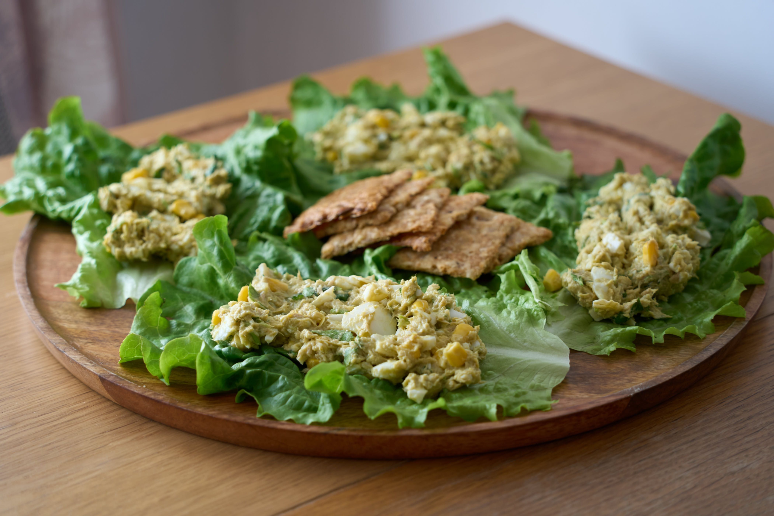 Golden Greek Chicken Salad Lettuce Wraps